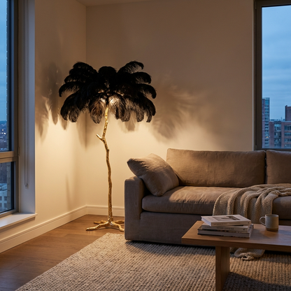 Modern Ostrich Feather Floor Lamp