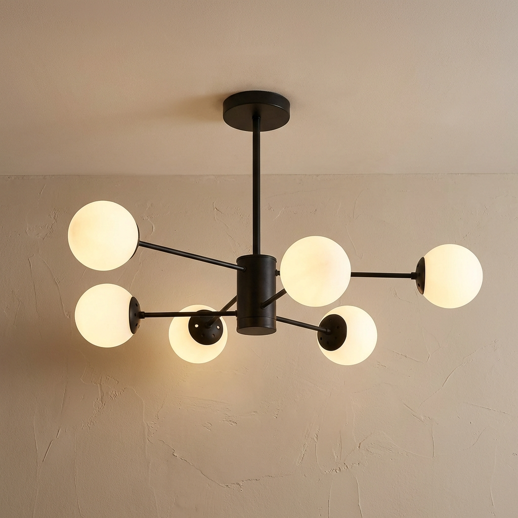 Modern White Multi Glass Globe Chandelier