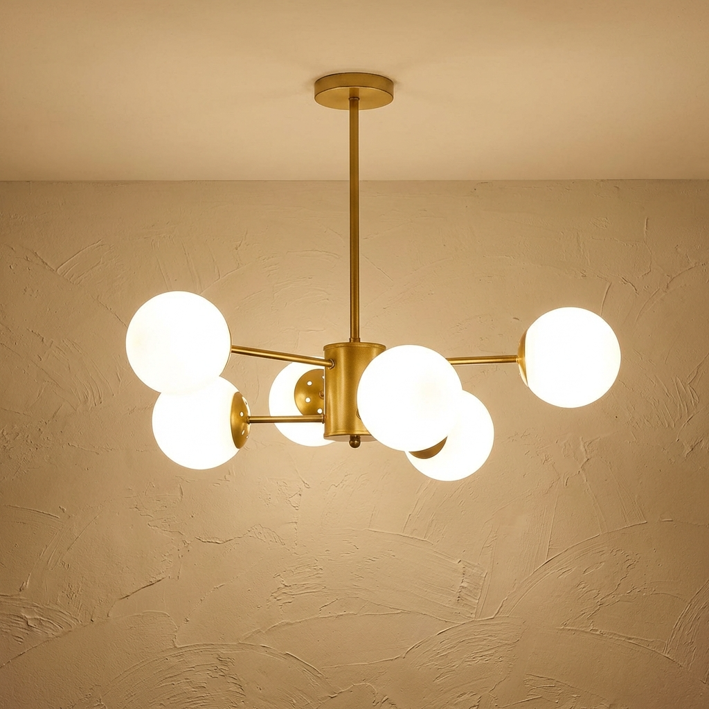 Modern White Multi Glass Globe Chandelier