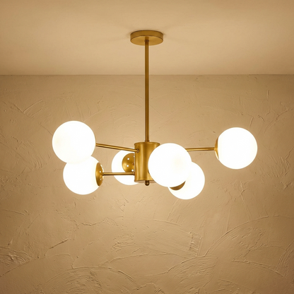 Modern White Multi Glass Globe Chandelier