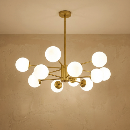 Modern White Multi Glass Globe Chandelier
