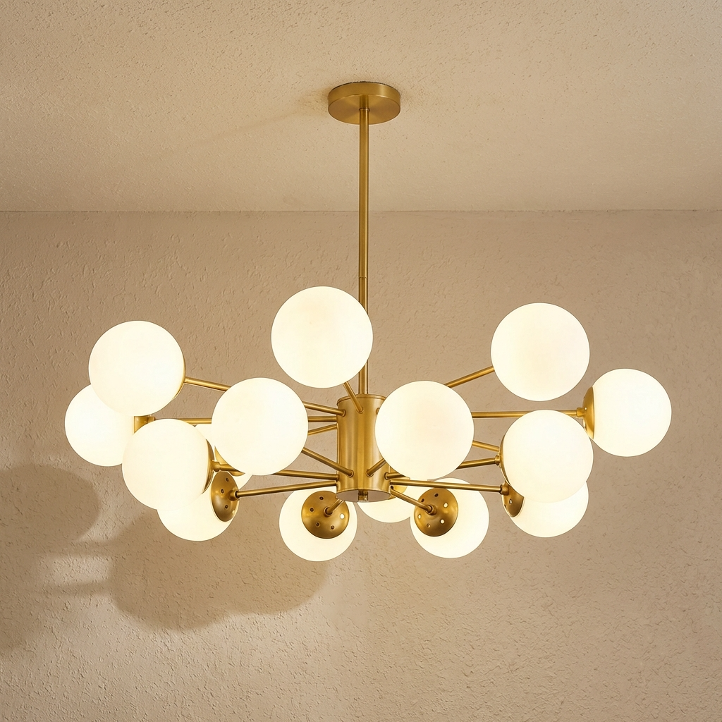 Modern White Multi Glass Globe Chandelier