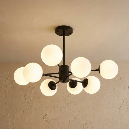 Modern White Multi Glass Globe Chandelier