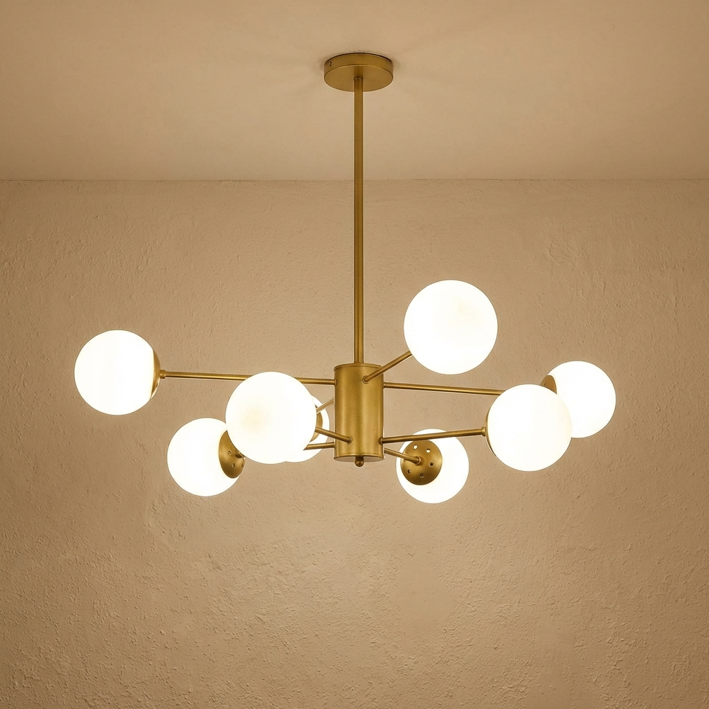 Modern White Multi Glass Globe Chandelier