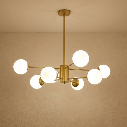 Modern White Multi Glass Globe Chandelier
