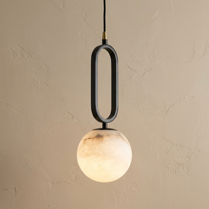 Natural Alabaster Ball Pendant Light