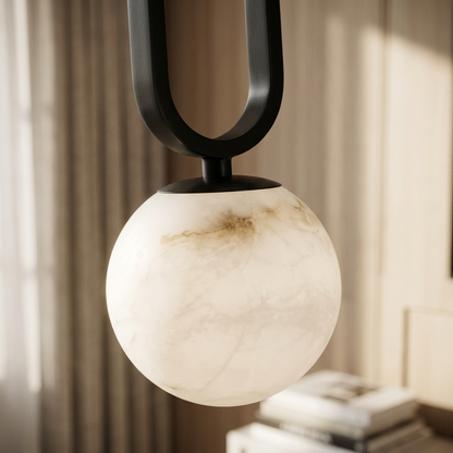 Natural Alabaster Ball Pendant Light