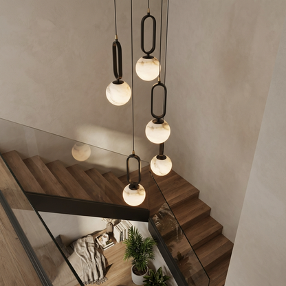 Natural Alabaster Ball Pendant Light