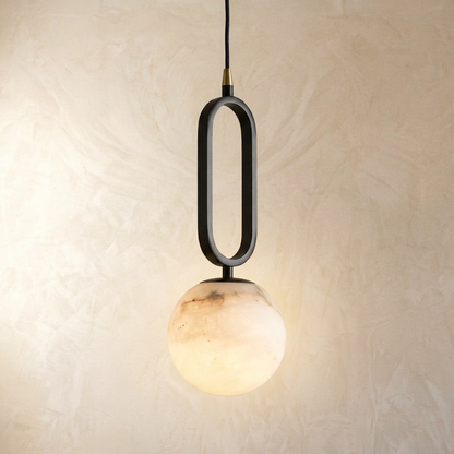 Natural Alabaster Ball Pendant Light