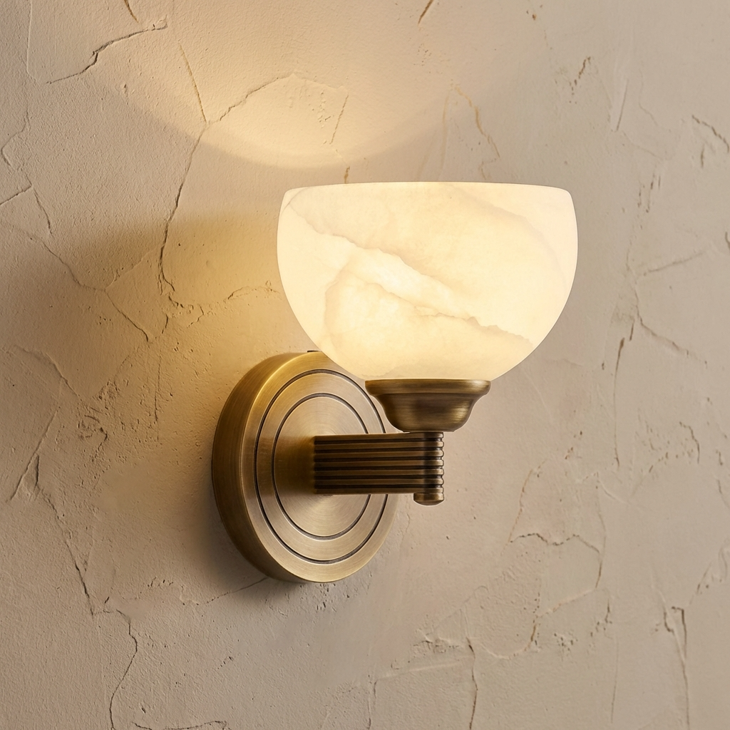 Natural Alabaster Bowl Wall Light