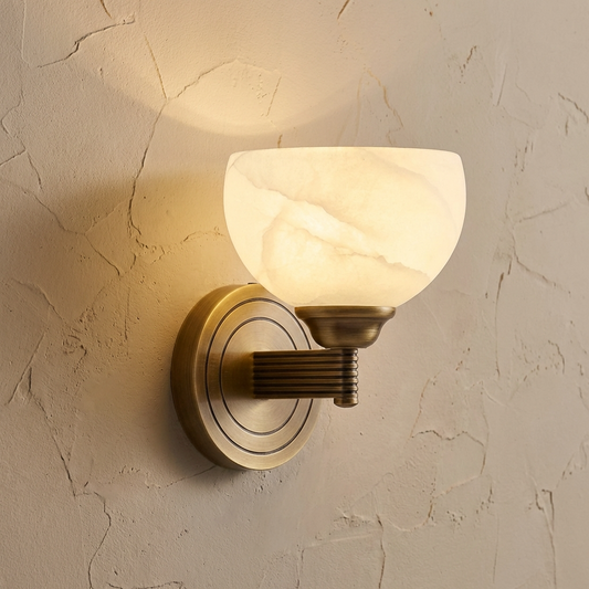 Natural Alabaster Bowl Wall Light