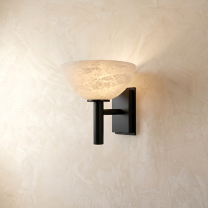 Natural Alabaster Bowl Wall Light