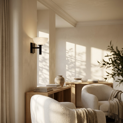 Natural Alabaster Bowl Wall Light