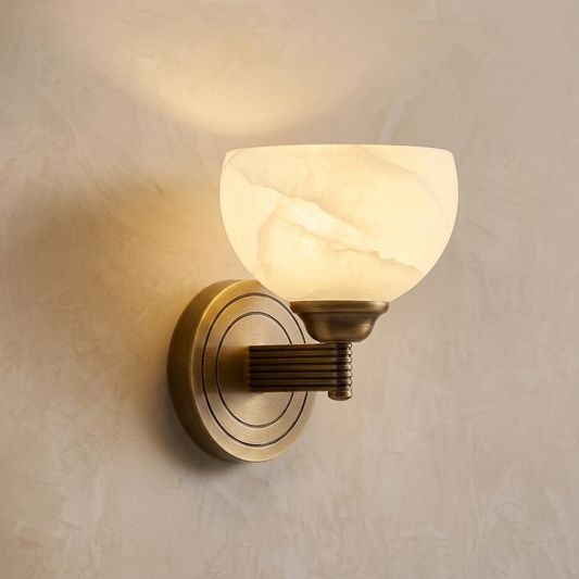 Natural Alabaster Bowl Wall Light