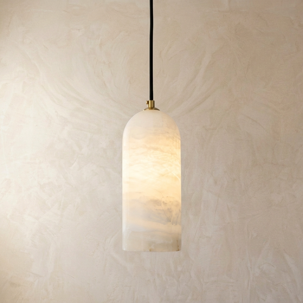 Natural Alabaster Capsule Pendant Light