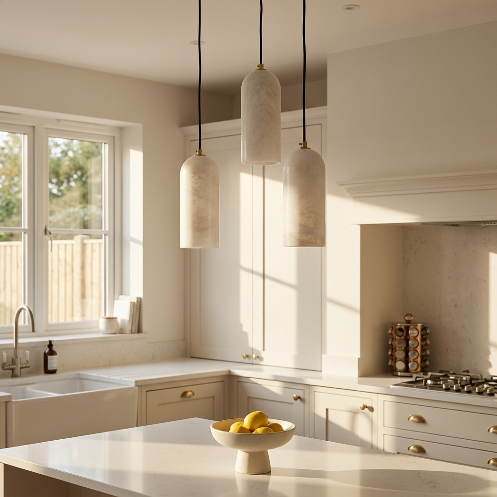 Natural Alabaster Capsule Pendant Light