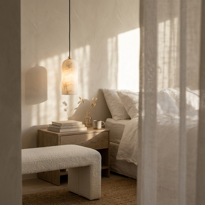 Natural Alabaster Capsule Pendant Light