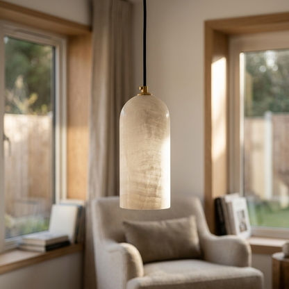 Natural Alabaster Capsule Pendant Light