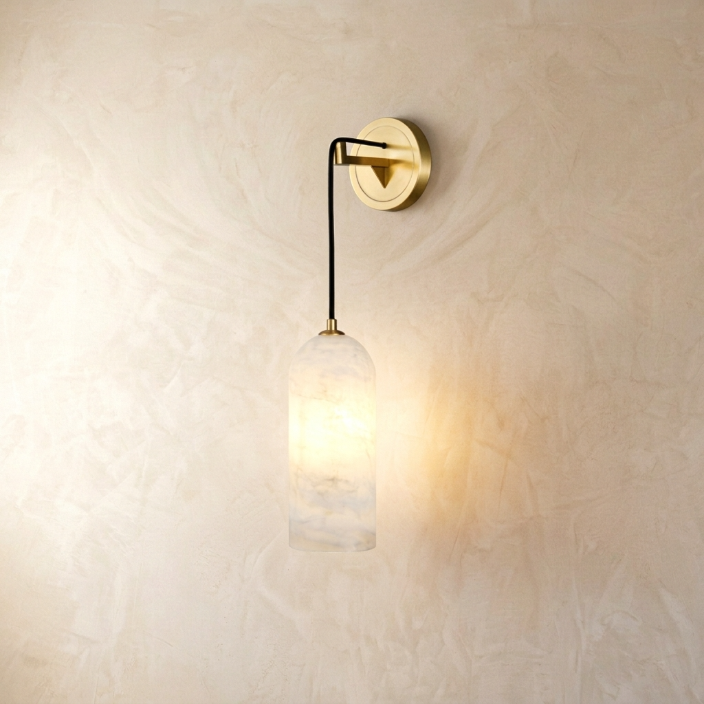 Natural Alabaster Capsule Wall Light