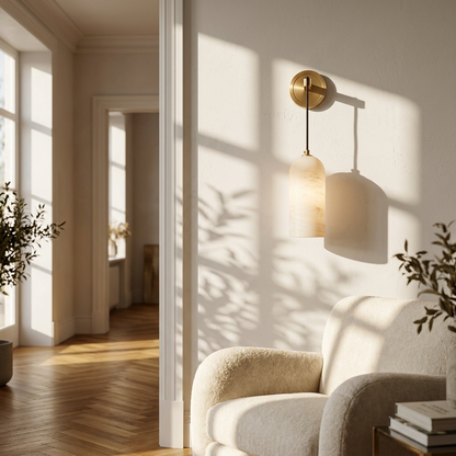 Natural Alabaster Capsule Wall Light