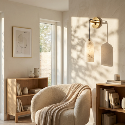 Natural Alabaster Capsule Wall Light
