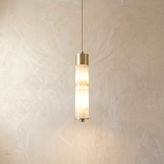 Natural Alabaster Column Pendant Light