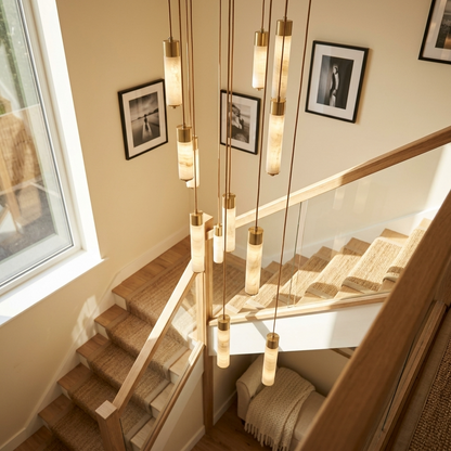 Natural Alabaster Column Pendant Light