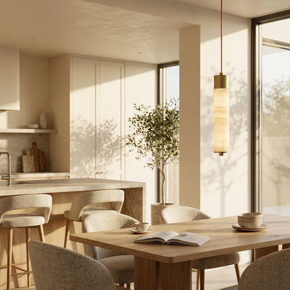 Natural Alabaster Column Pendant Light