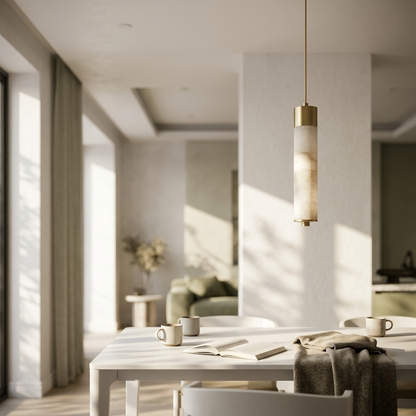 Natural Alabaster Column Pendant Light