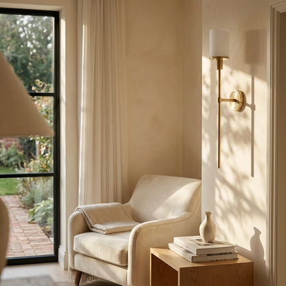 Natural Alabaster Column Wall Light