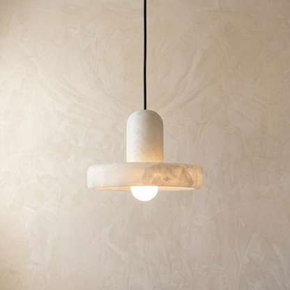 Natural Alabaster Disc Pendant Light