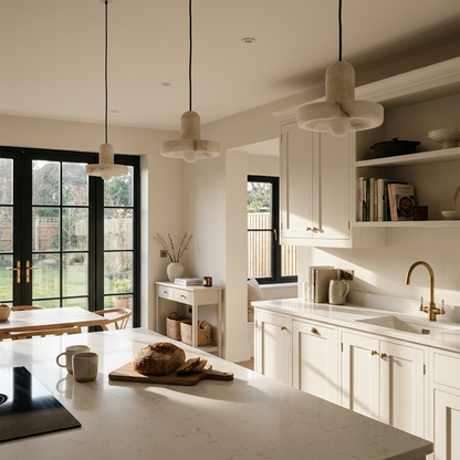 Natural Alabaster Disc Pendant Light