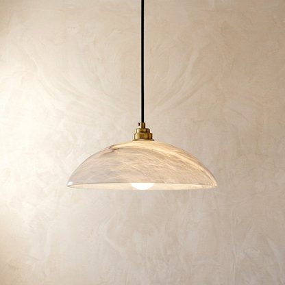 Natural Alabaster Dome Pendant Light