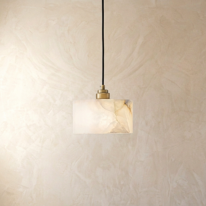 Natural Alabaster Drum Pendant Light