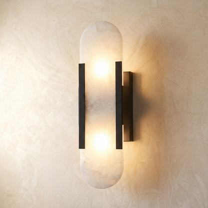 Natural Alabaster Elongated Wall Lamp