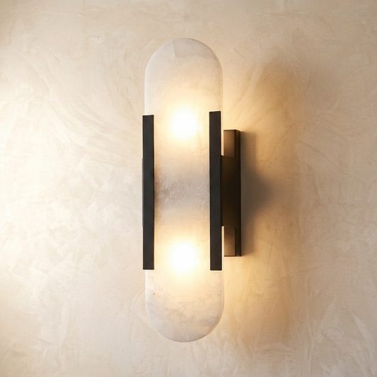 Natural Alabaster Elongated Wall Lamp