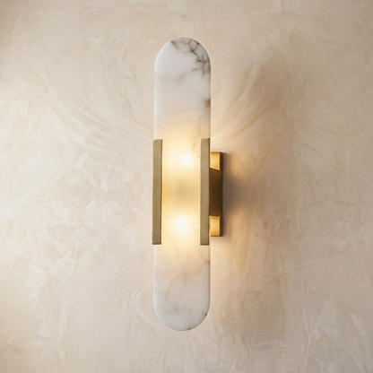 Natural Alabaster Elongated Wall Lamp