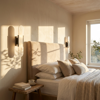 Natural Alabaster Elongated Wall Lamp