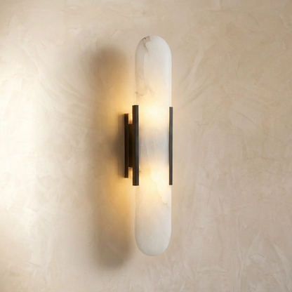 Natural Alabaster Elongated Wall Lamp