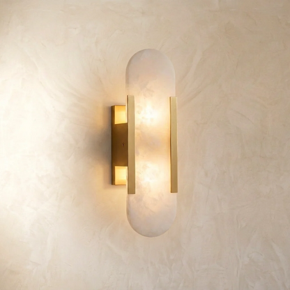 Natural Alabaster Elongated Wall Lamp