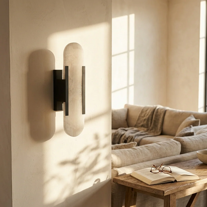 Natural Alabaster Elongated Wall Lamp