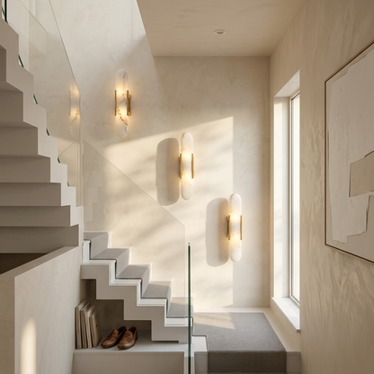 Natural Alabaster Elongated Wall Lamp