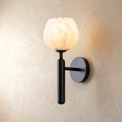 Natural Alabaster Flower Wall Light