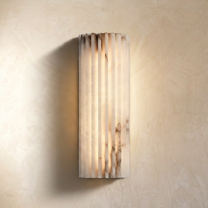 Natural Alabaster Fluted Wall Light
