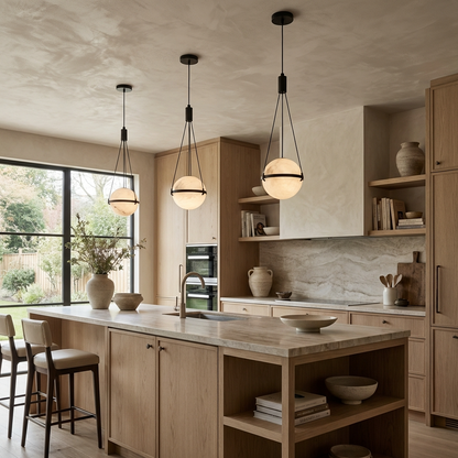 Natural Alabaster Globe Pendant Light