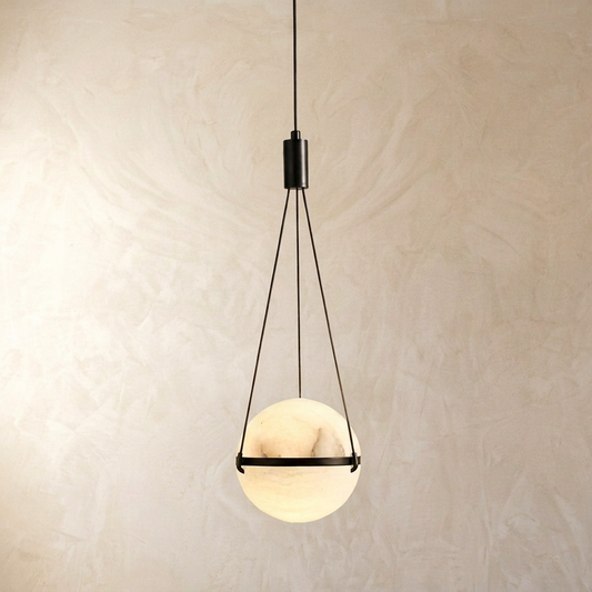 Natural Alabaster Globe Pendant Light