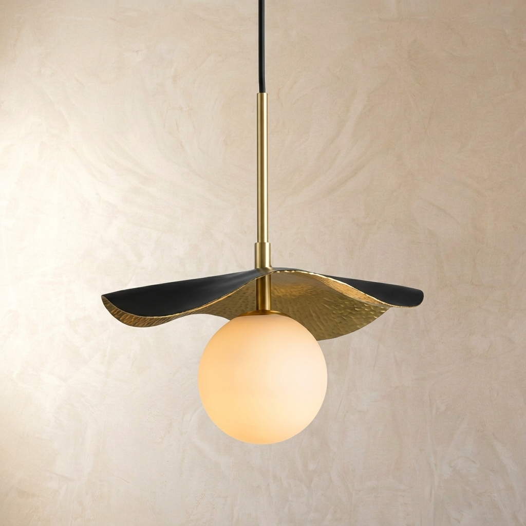 Natural Alabaster Leaf Pendant Light