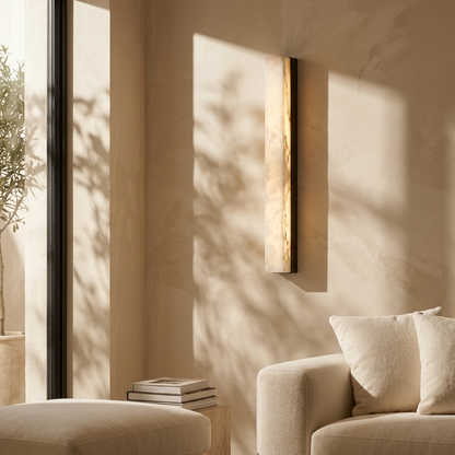 Natural Alabaster Linear Bar Wall Light