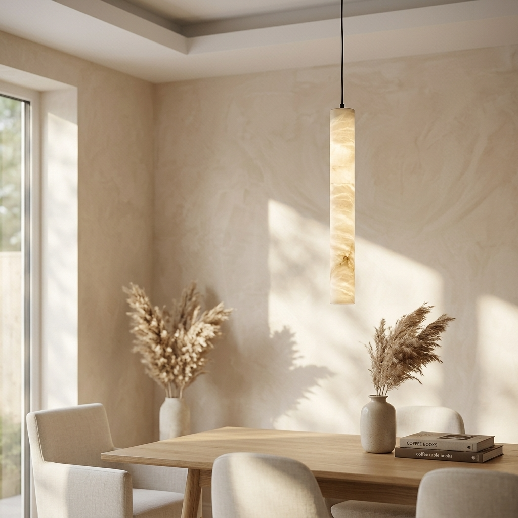 Natural Alabaster Linear Pendant Light
