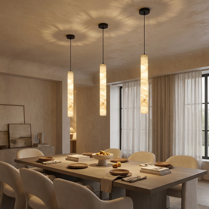 Natural Alabaster Linear Pendant Light